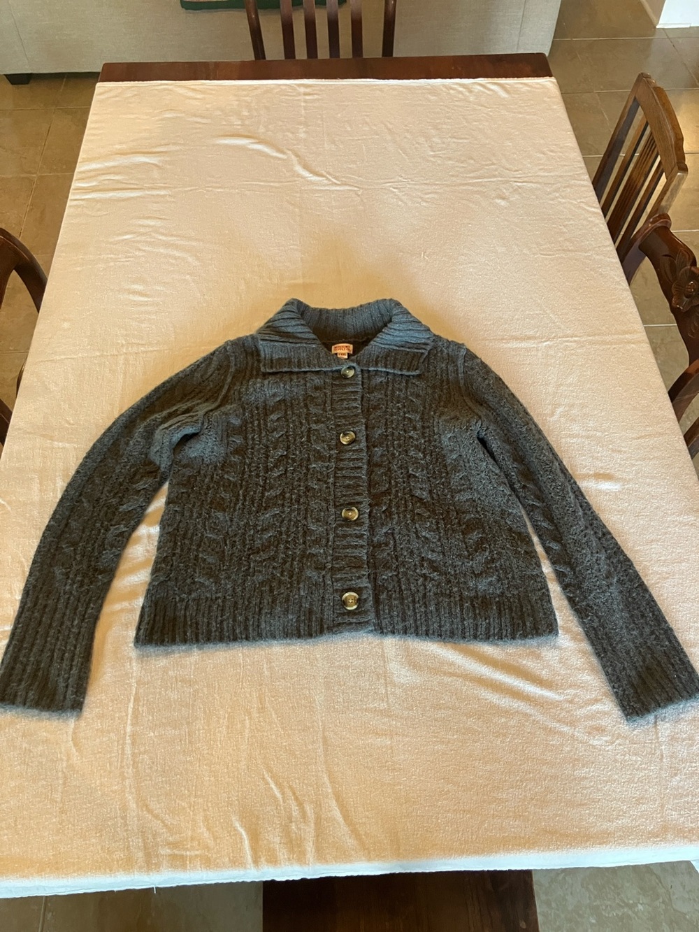 Mossimo Supply Co. Dark Gray Cable Knit Button-Up Cardigan
